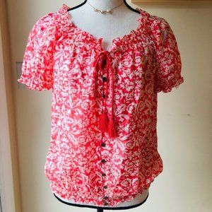 NWT--Loft Women Silk blended Floral Top T-shirt M